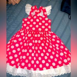 NEW- Eleanor Rose hot pink polka dot dress